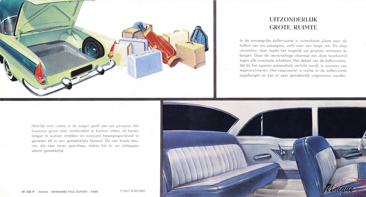 1958 Simca Beaulieu en Chambord (Netherlands) Brochure Page 10